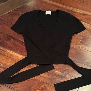 Wilfred Black Wrap Crop Top